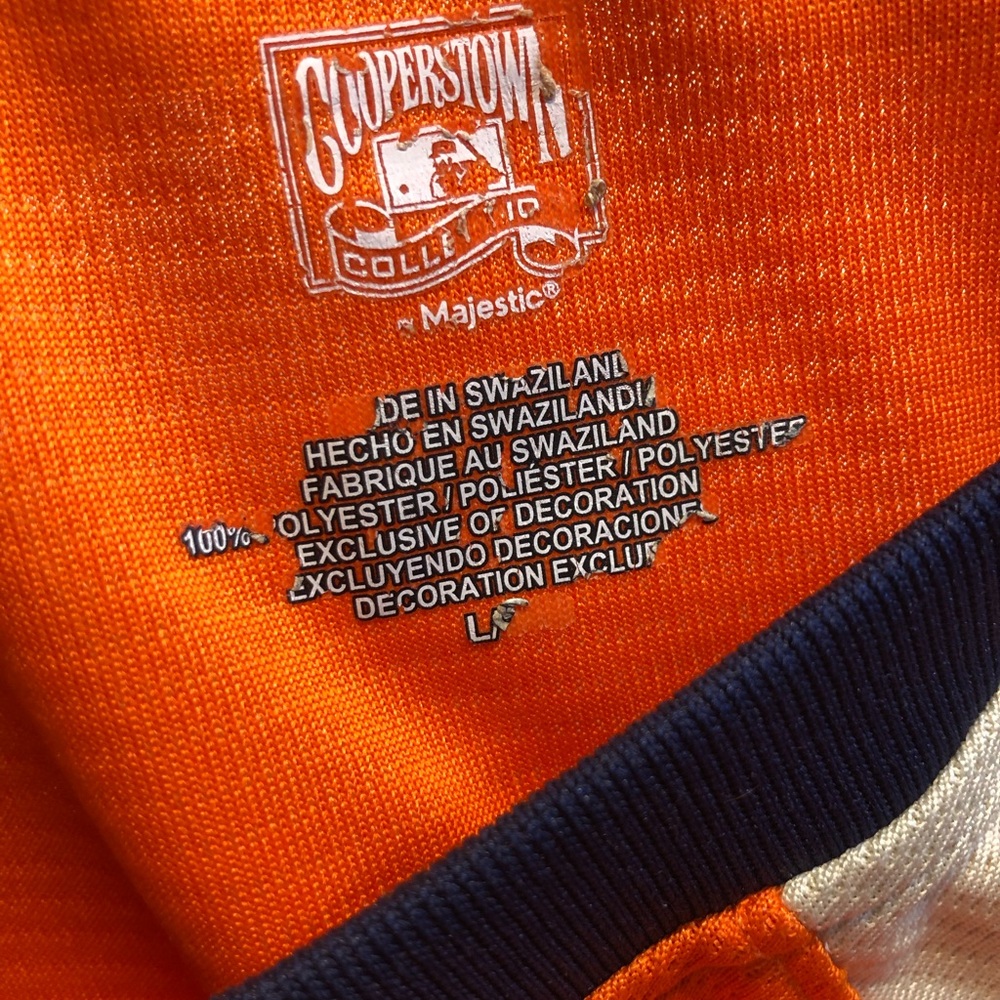 Nike Houston Astros Pullover Throwback Jersey Orange MLB Large Majestic - Picture 12 of 16